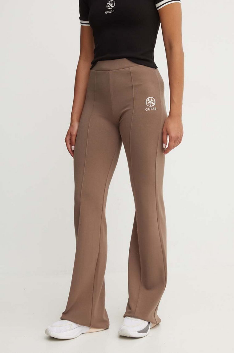 Guess spodnie dresowe ELÉA kolor brązowy gładkie V4YB01 KCDN0