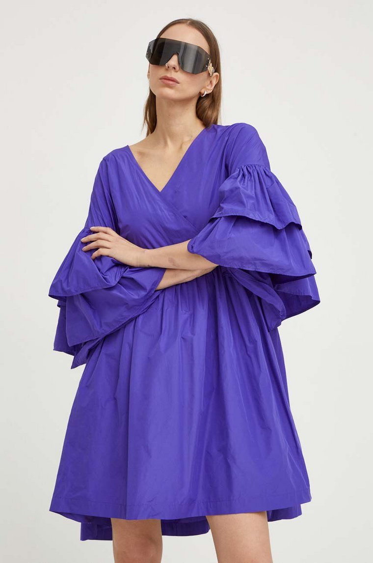 MMC STUDIO sukienka kolor fioletowy mini oversize