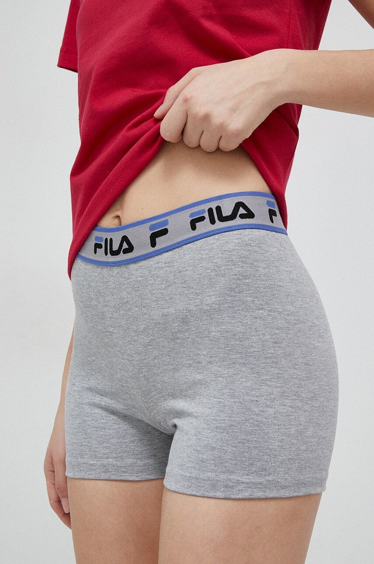 Fila szorty x Hailey Bieber damskie kolor szary melanżowe high waist