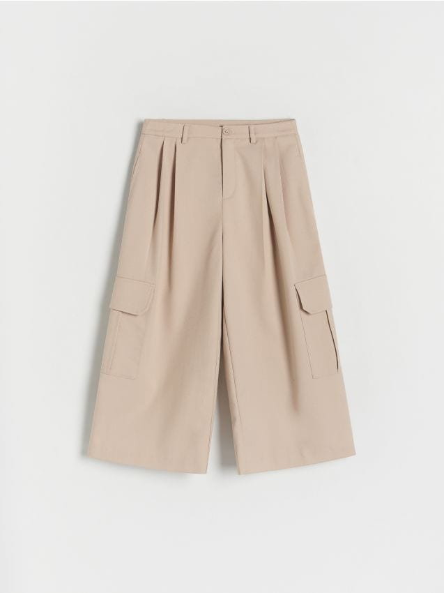 Reserved - Spodnie culotte - beżowy