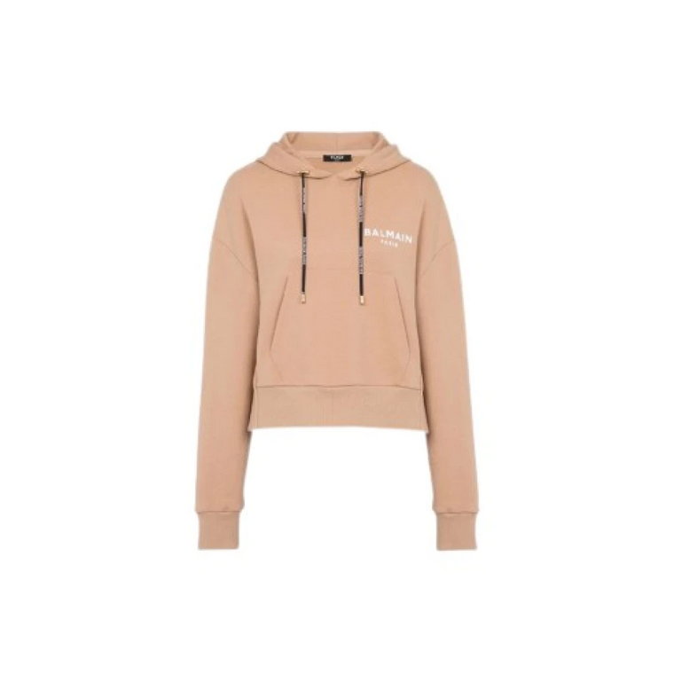 Elegancki i Wygodny Biały Hoodie Balmain