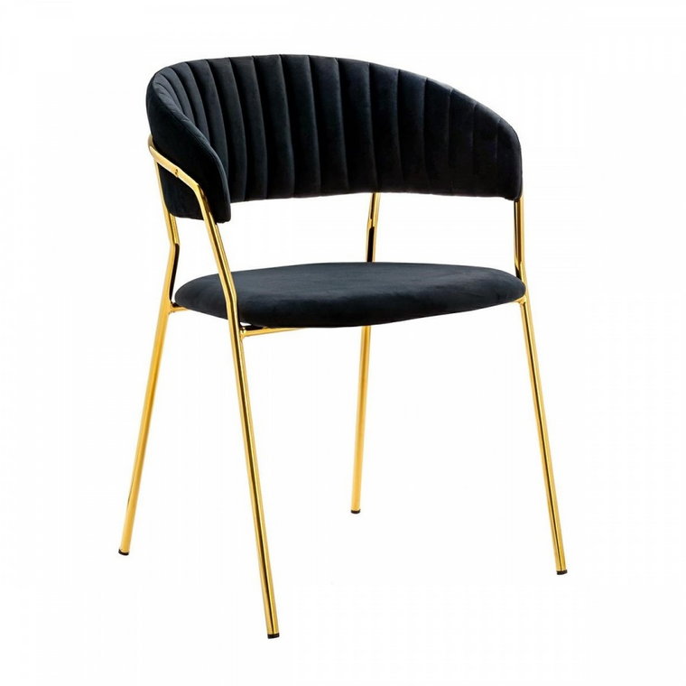 Krzesło MARGO czarne - welur, podstawa złota kod: KH121100121.74