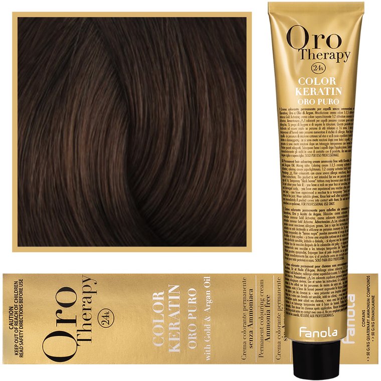 Fanola, Oro Therapy, Color Keratin Oro Puro, 6,13, farba do włosów, 100 ml