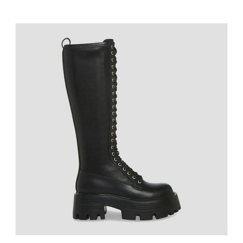 Kozaki damskie skórzane na grubej podeszwie sznurowane Steve Madden Hariet Boot SM11002722-001 40 25.4 cm Czarne (8720857171389). Kozaki damskie