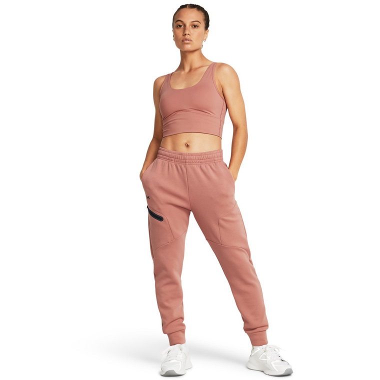 Damskie spodnie treningowe Under Armour Unstoppable Flc Jogger - różowe