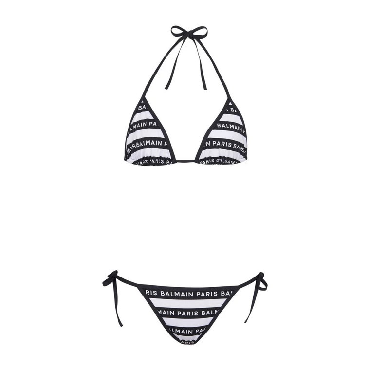 Logo-Print Halterneck Bikini Balmain