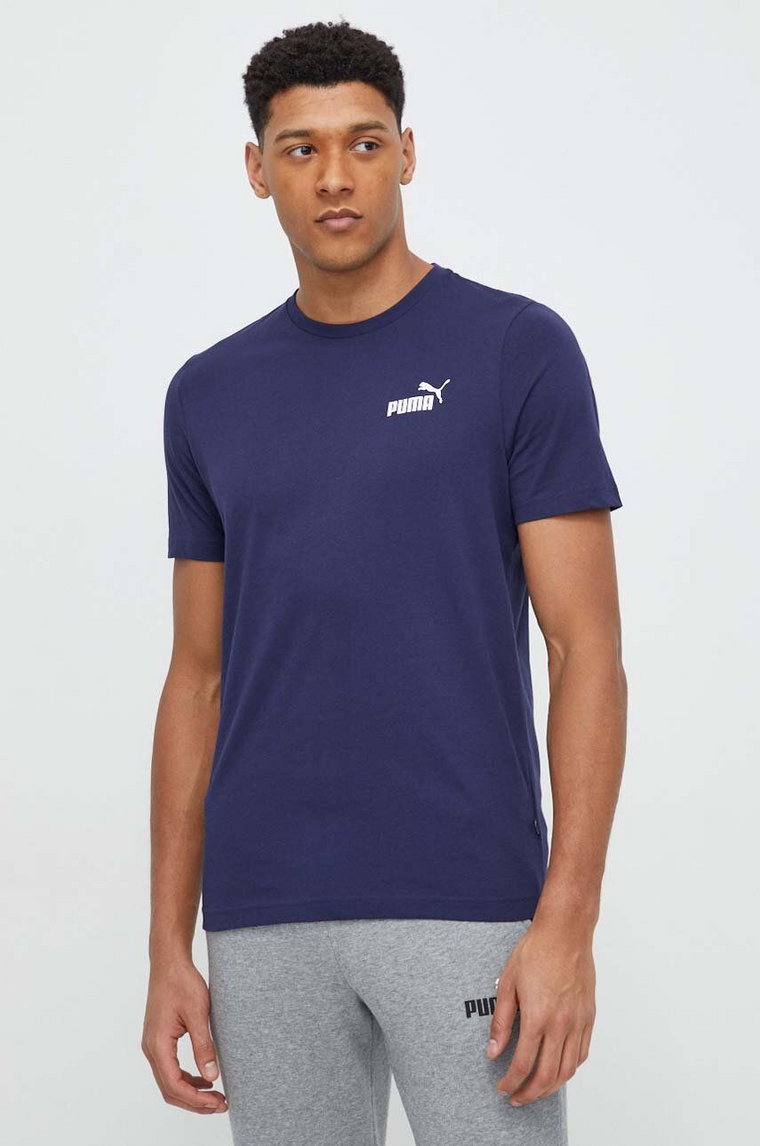 Puma t-shirt bawełniany kolor granatowy 586668