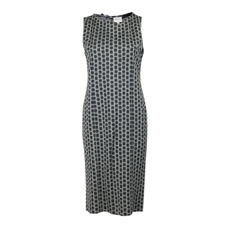 Giorgio Armani Polka Dot Dress in Grey Cotton Giorgio Armani