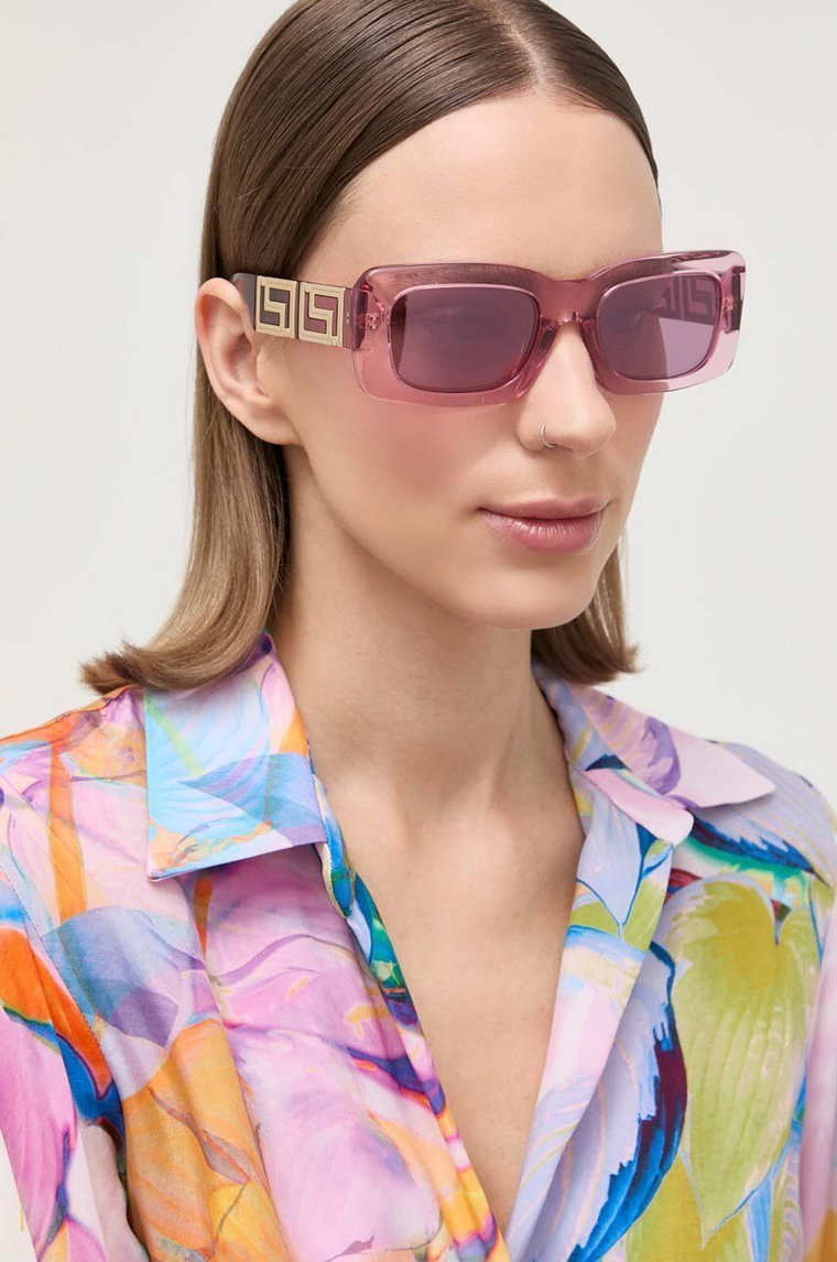 Versace okulary przeciwsłoneczne damskie kolor różowy