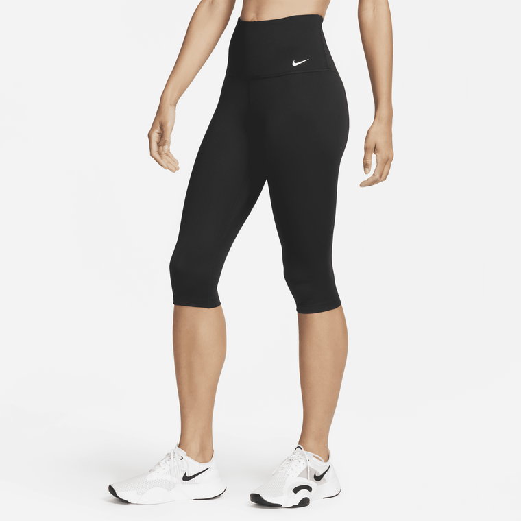 Damskie legginsy capri z wysokim stanem Nike One - Czerń