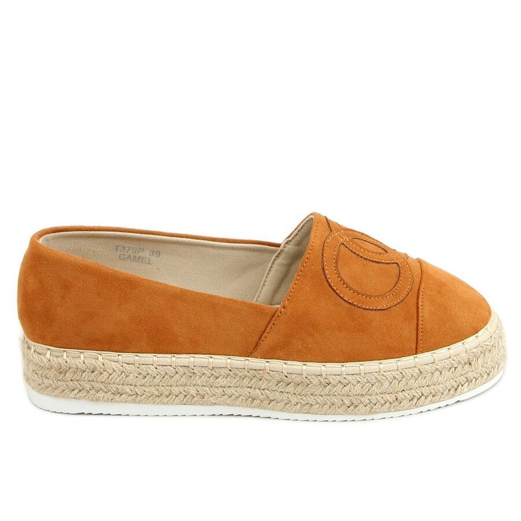 Espadryle camel T379P Camel brązowe