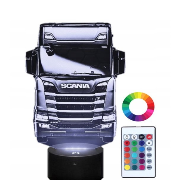 Lampka Nocna z Imieniem Ciężarówka Scania 3D Led