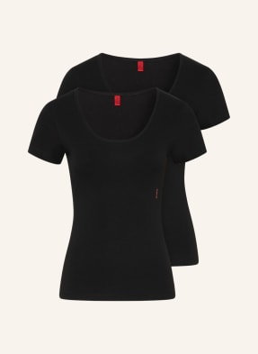 Hugo T-Shirt, 2 Szt. schwarz
