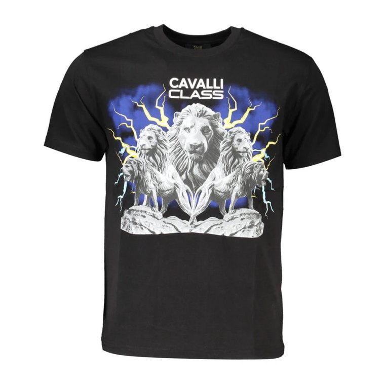 Męska koszulka z nadrukiem logo Cavalli Class