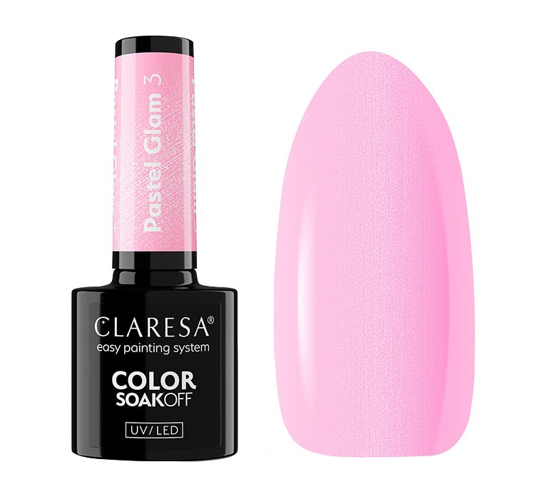 CLARESA SOAK OFF LAKIER HYBRYDOWY PASTEL GLAM 3 5G