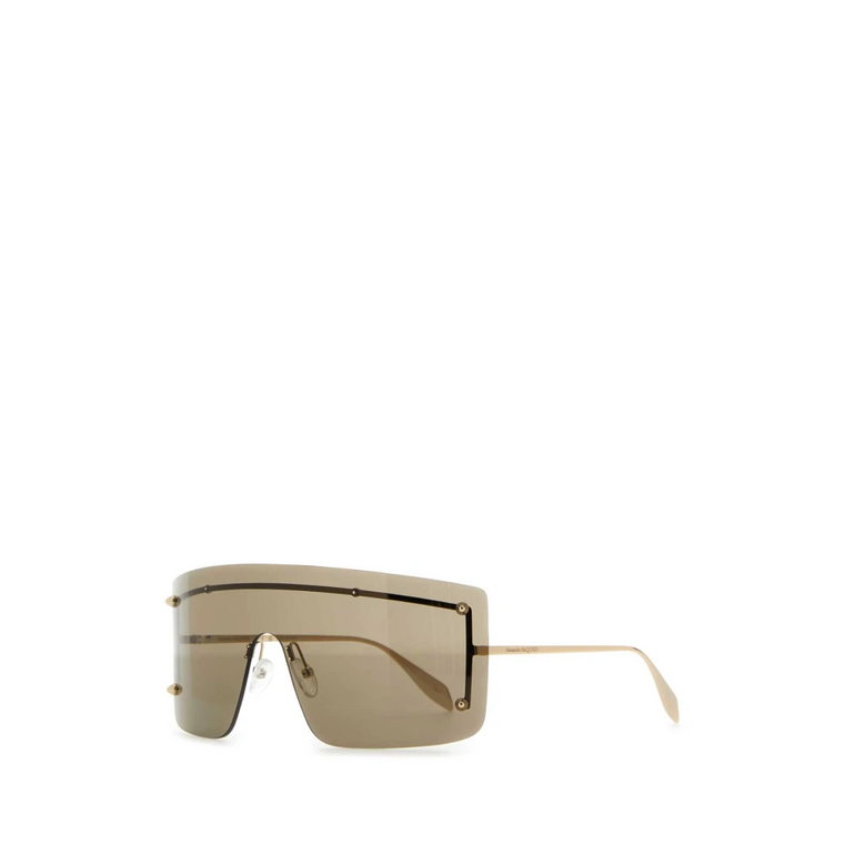 Złote Okulary Przeciwsłoneczne z Kolcami Alexander McQueen