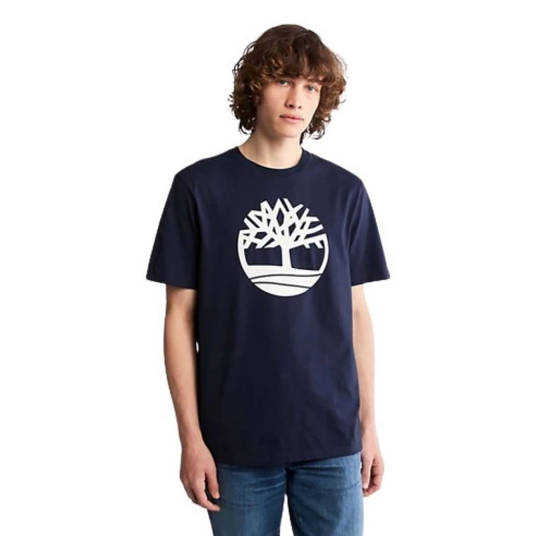 Organiczna bawełniana koszulka z logo drzewa Timberland