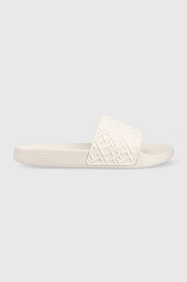 Tommy Hilfiger klapki TH MONOGRAM POOL SLIDE damskie kolor biały FW0FW06987