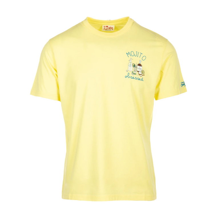 Klasyczny T-shirt z bawełny Żółty MC2 Saint Barth
