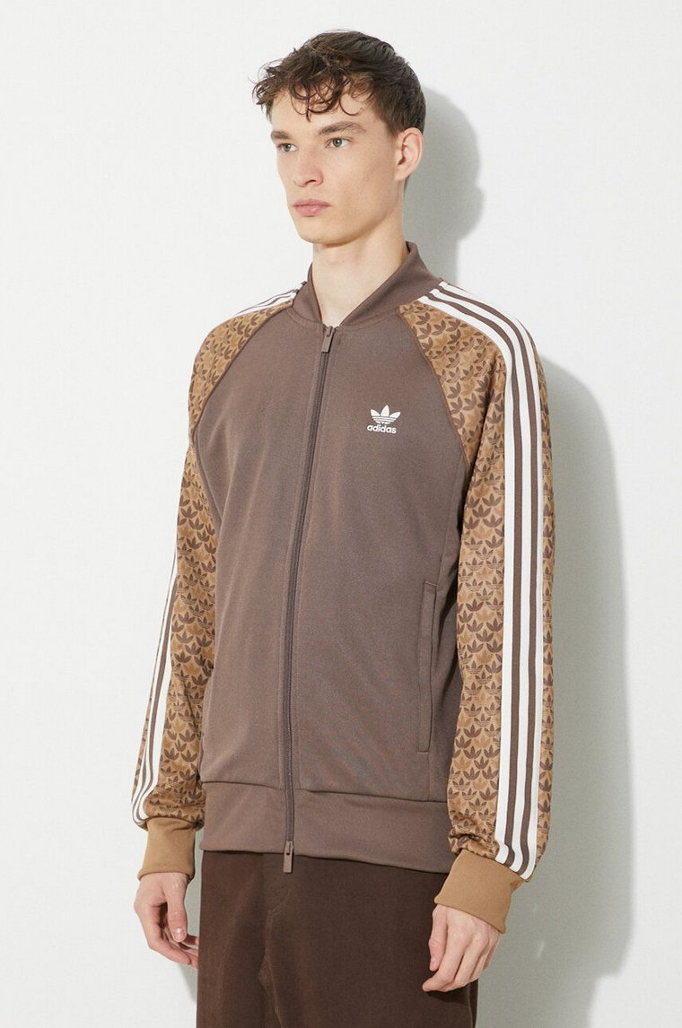 adidas Originals bluza męska kolor brązowy wzorzysta IS0255