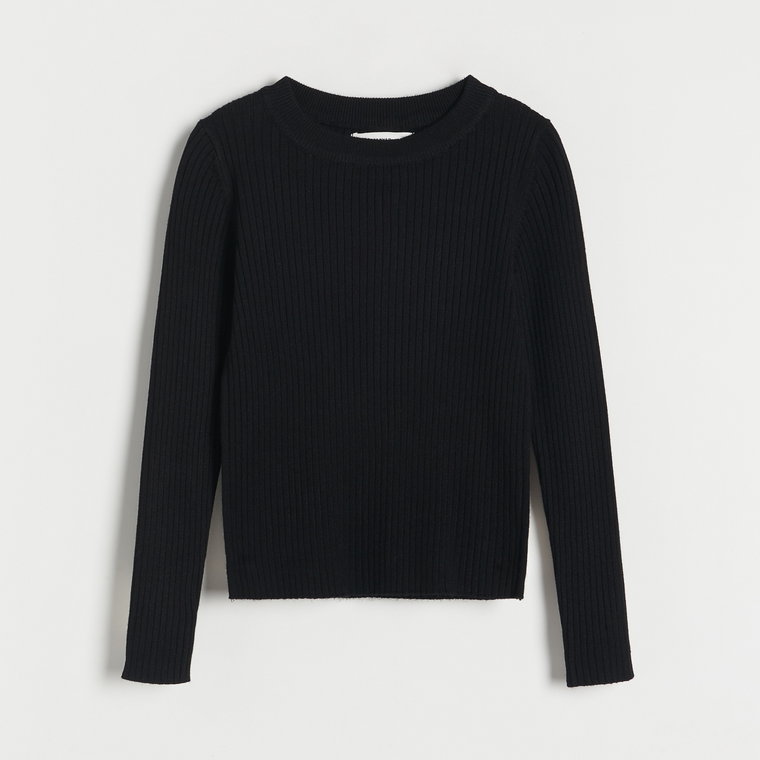 Reserved - Sweter w prążki - czarny