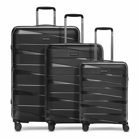 Redolz Essentials 10 3-SET 4 kółka Zestaw walizek 3-części black-metallic 2