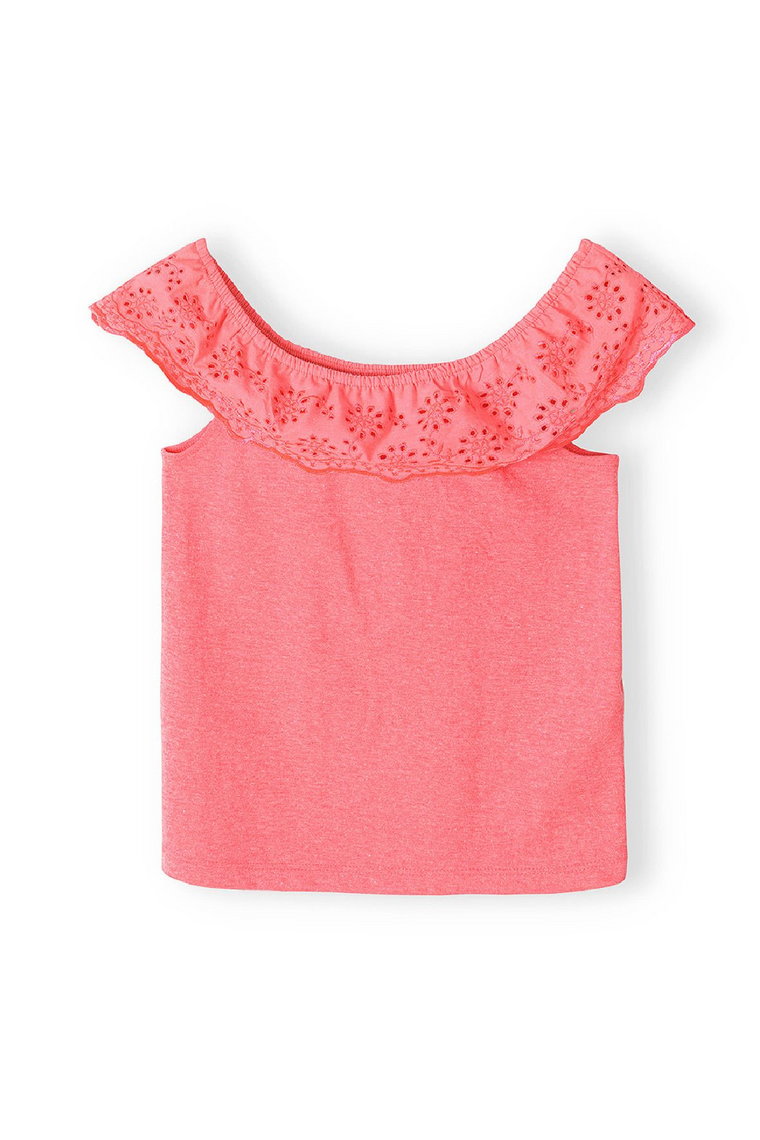 Różowa bluzka- top dla dziewczynki z haftem