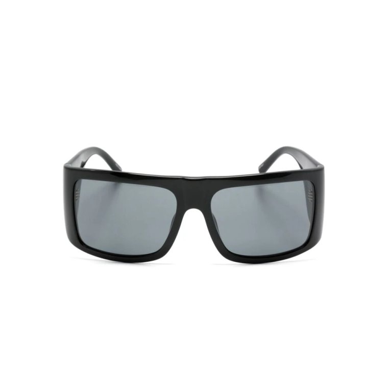 Oversize Czarne Okulary z Niebieskimi Soczewkami The Attico