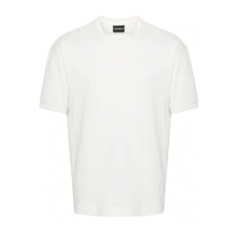 Męska Koszulka Bawełniana Biały Jersey Emporio Armani