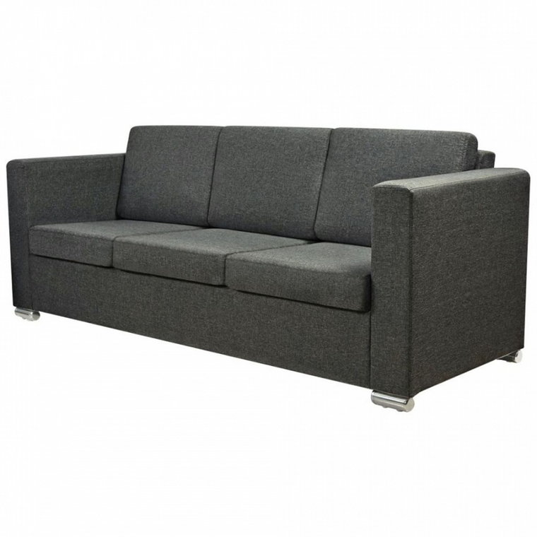 3 osobowa sofa tapicerowana ciemnoszara kod: V-243584
