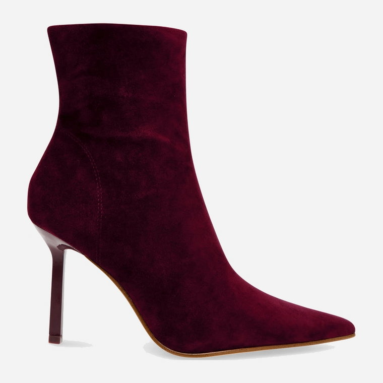 Botki damskie zamszowe na szpilce Steve Madden Iyanna Bootie SM11002278-CRA 39 24.6 cm Bordowe (8720857129564). Botki damskie