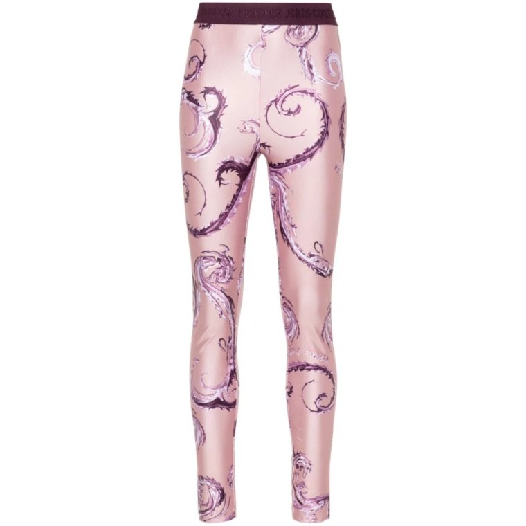 Różowe Legginsy dla Kobiet Aw24 Versace Jeans Couture