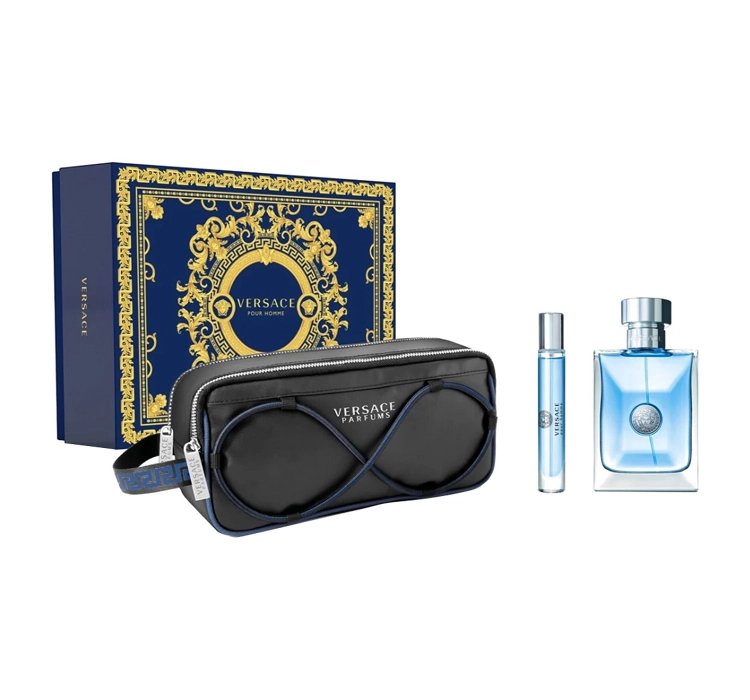 VERSACE POUR HOMME ZESTAW WODA TOALETOWA SPRAY 100ML + 10ML + KOSMETYCZKA