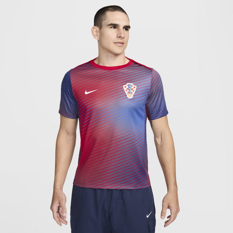 Męska koszulka piłkarska z krótkim rękawem Nike Dri-FIT Chorwacja Academy Pro - Niebieski