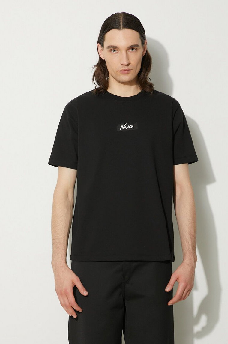 Nanga t-shirt Eco Hybrid Mt Logo Tee męski kolor czarny z nadrukiem NW2211.1G208