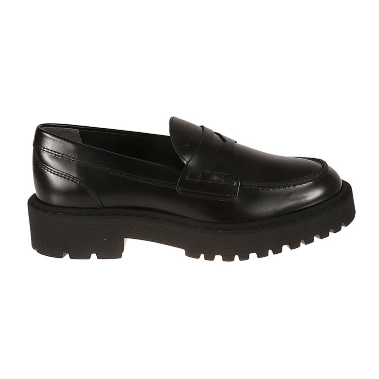 Czarne płaskie buty H543 Mocassino Hogan