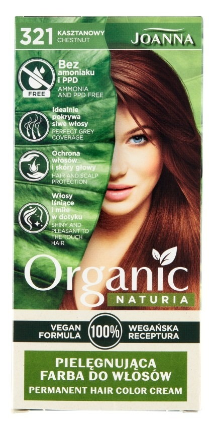 Joanna Naturia Organic Vegan - Farba do włosów Kasztanowy 321