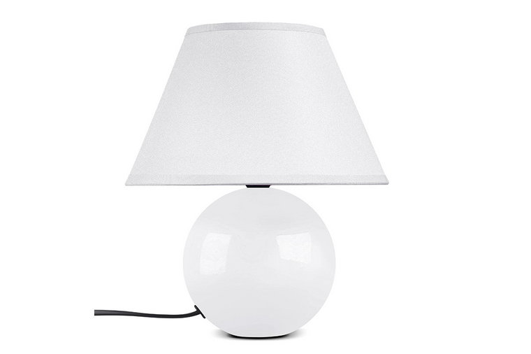 Lampa stołowa HULAR biały, Ø22, h27, ceramika/tkanina