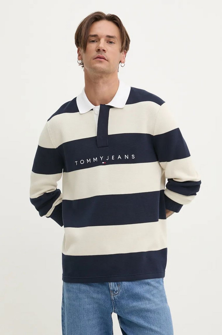 Tommy Jeans sweter bawełniany kolor granatowy  DM0DM19443