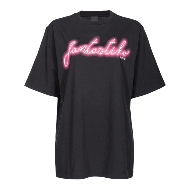 T-shirt oversize z nadrukiem Fantastiko Pinko