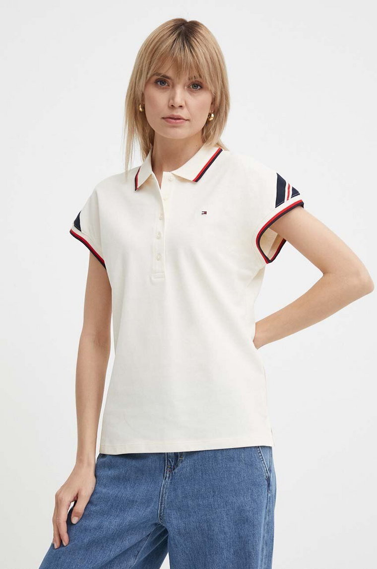 Tommy Hilfiger polo damski kolor beżowy