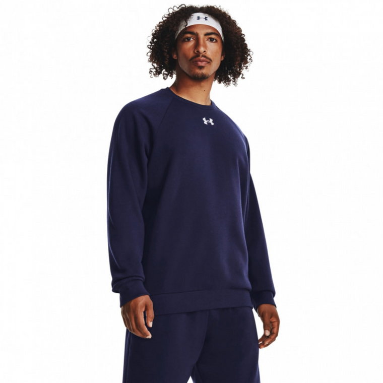 Męska bluza dresowa nierozpinana bez kaptura Under Armour UA Rival Fleece Crew - granatowa