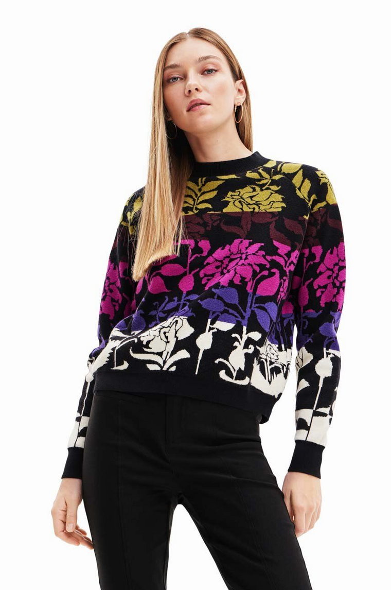 Desigual sweter damski kolor czarny