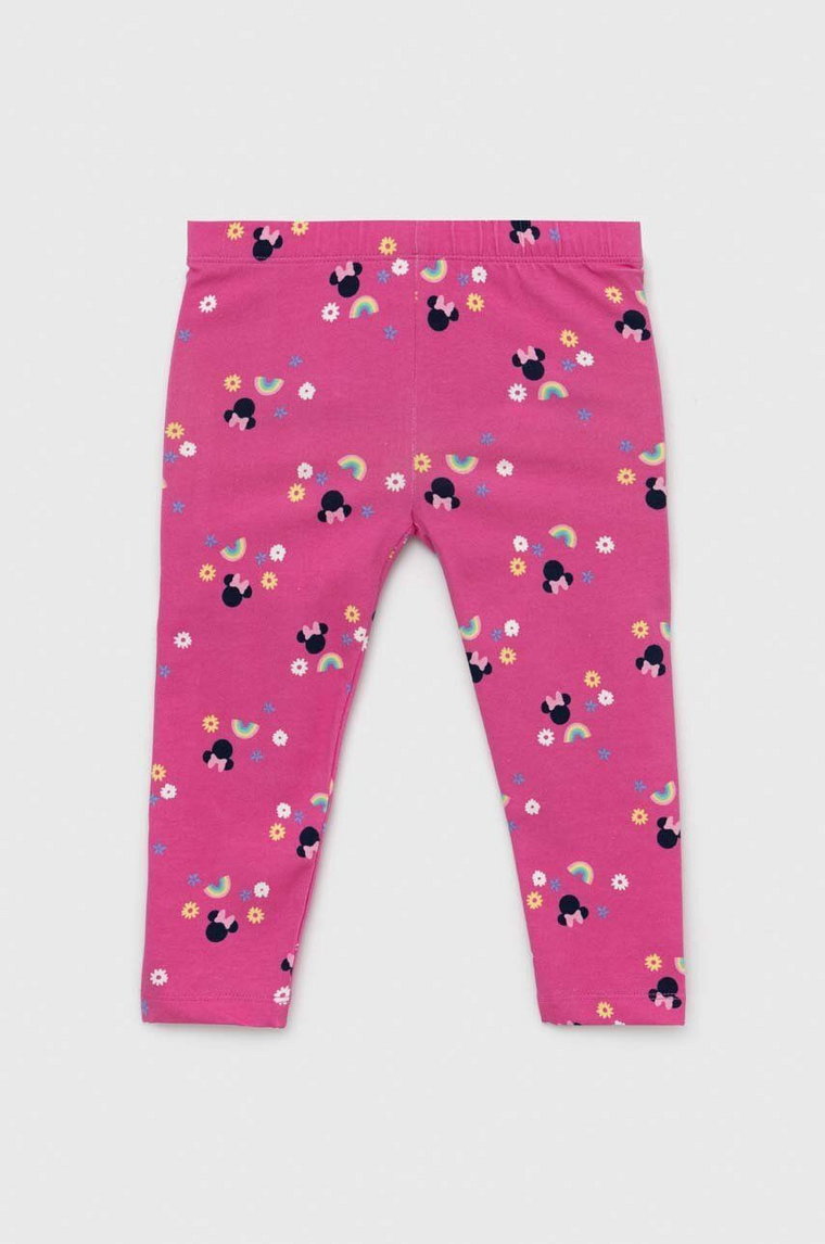 GAP legginsy dziecięce x Disney kolor różowy wzorzyste