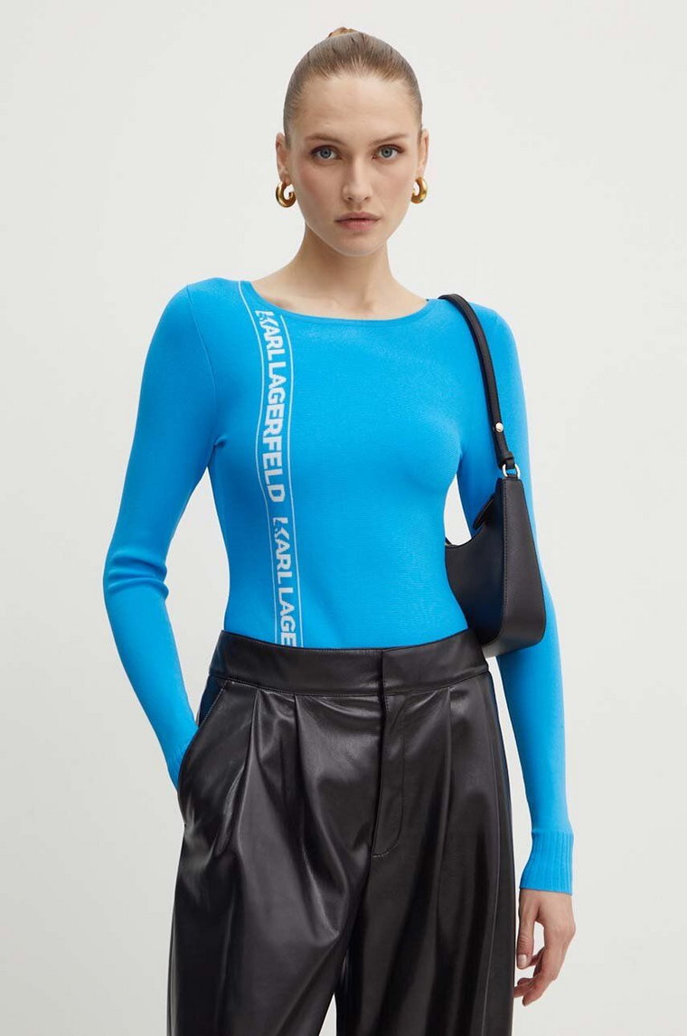Karl Lagerfeld body damskie kolor niebieski 245W2005