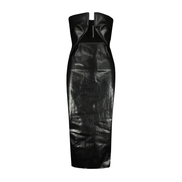 Czarna Sukienka Denim Prong Rick Owens