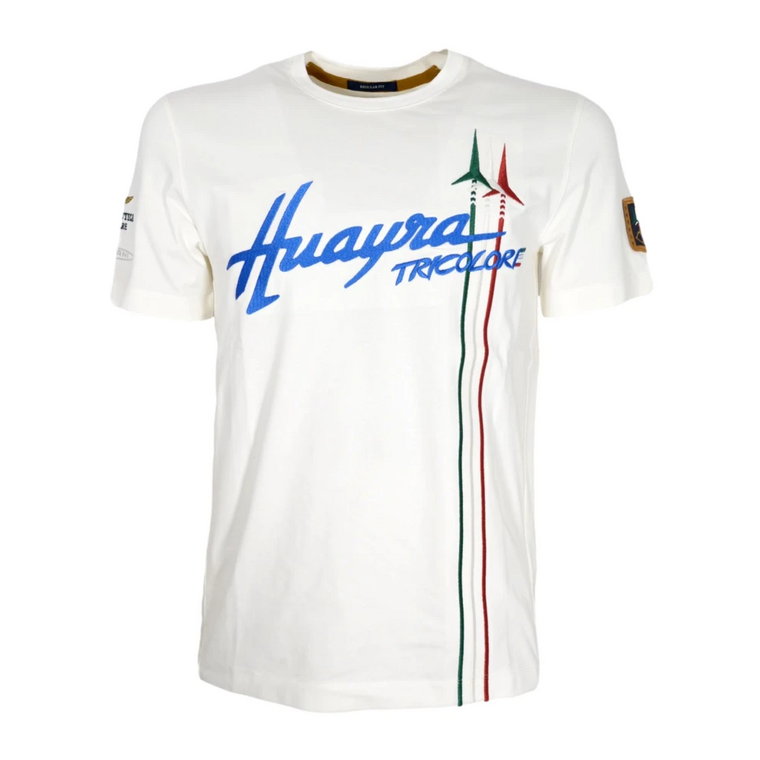Huayra Tricolore Biała Bawełniana Koszulka Aeronautica Militare