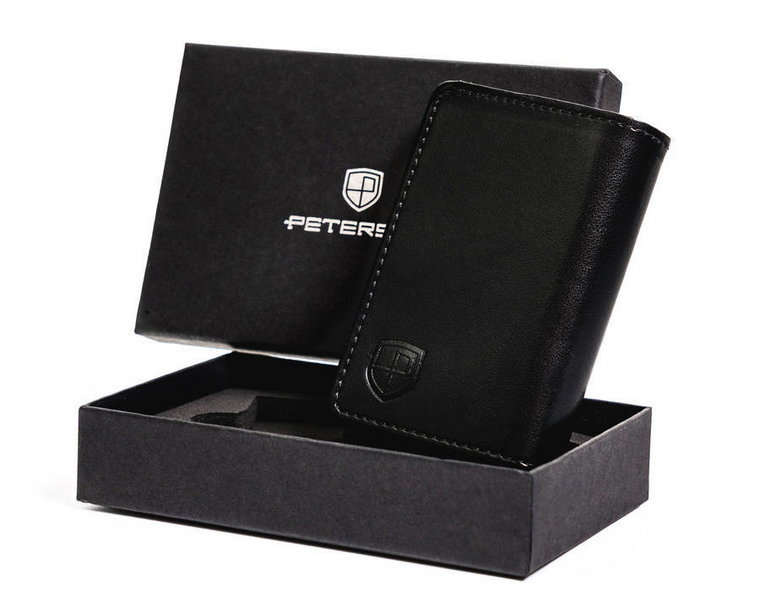 Skórzany portfel męski z zapięciem i ochroną kart RFID  Peterson