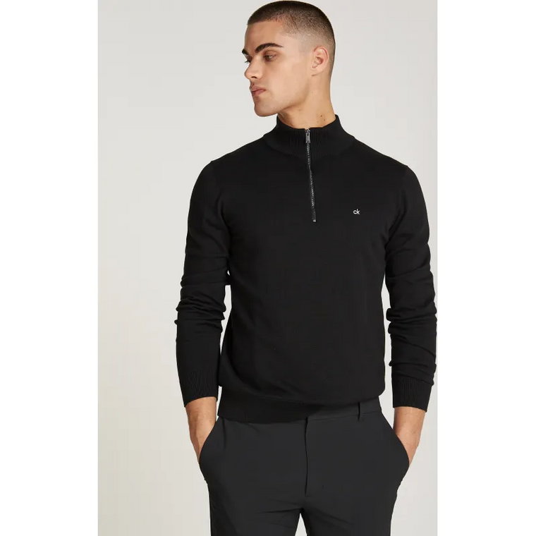 Calvin Klein Sweter | Slim Fit | z dodatkiem jedwabiu