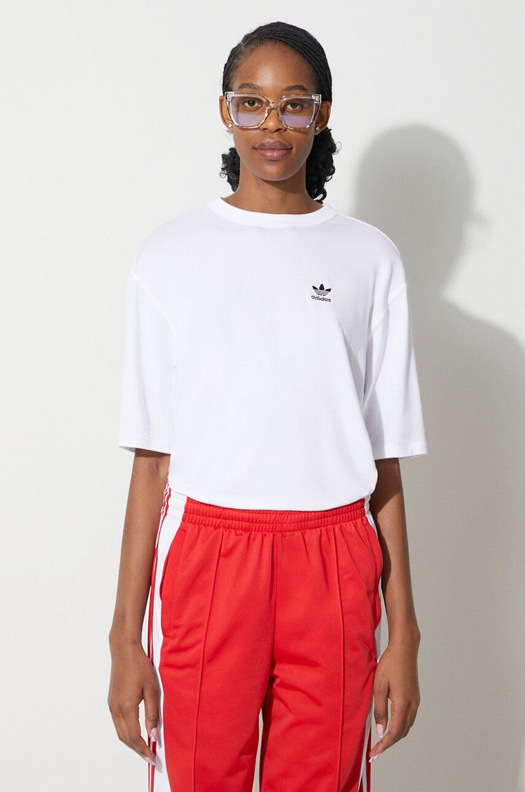 adidas Originals t-shirt Trefoil Tee damski kolor beżowy IR8064
